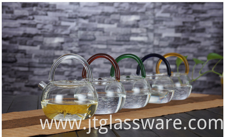 colorful glass water teapot